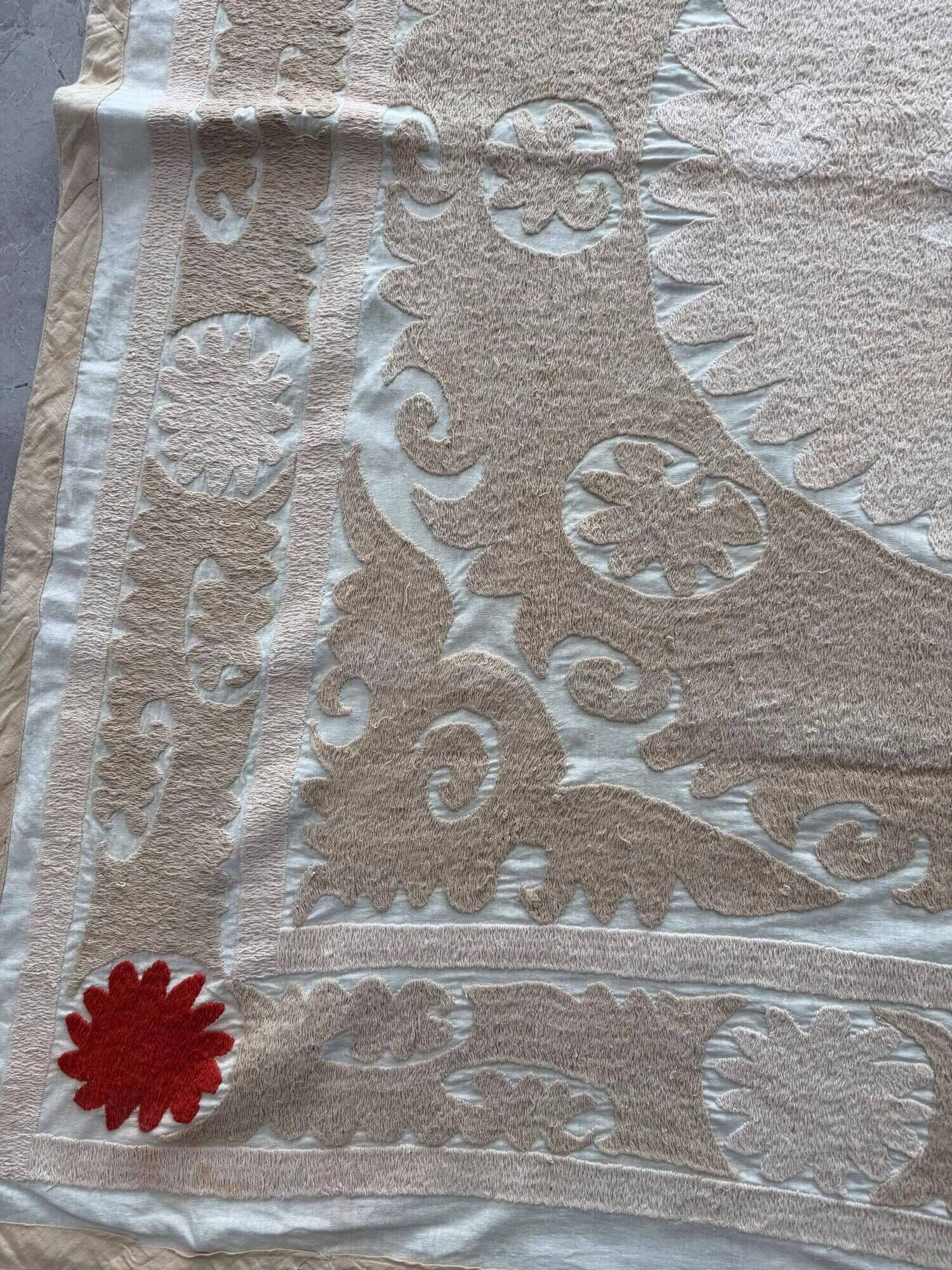 Vintage hand-embroidered tablecloth 143x146 cm