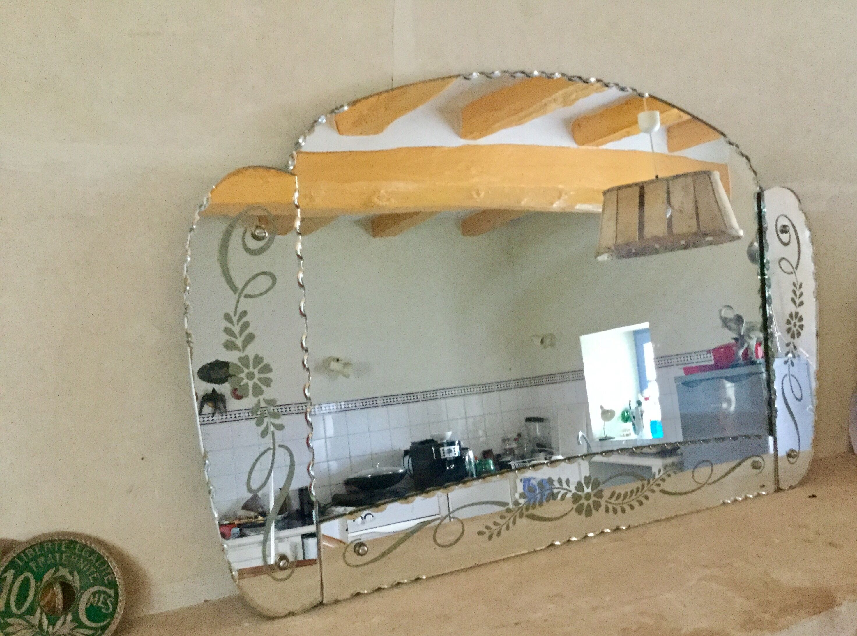 Former art deco mirror  63 x 39cm