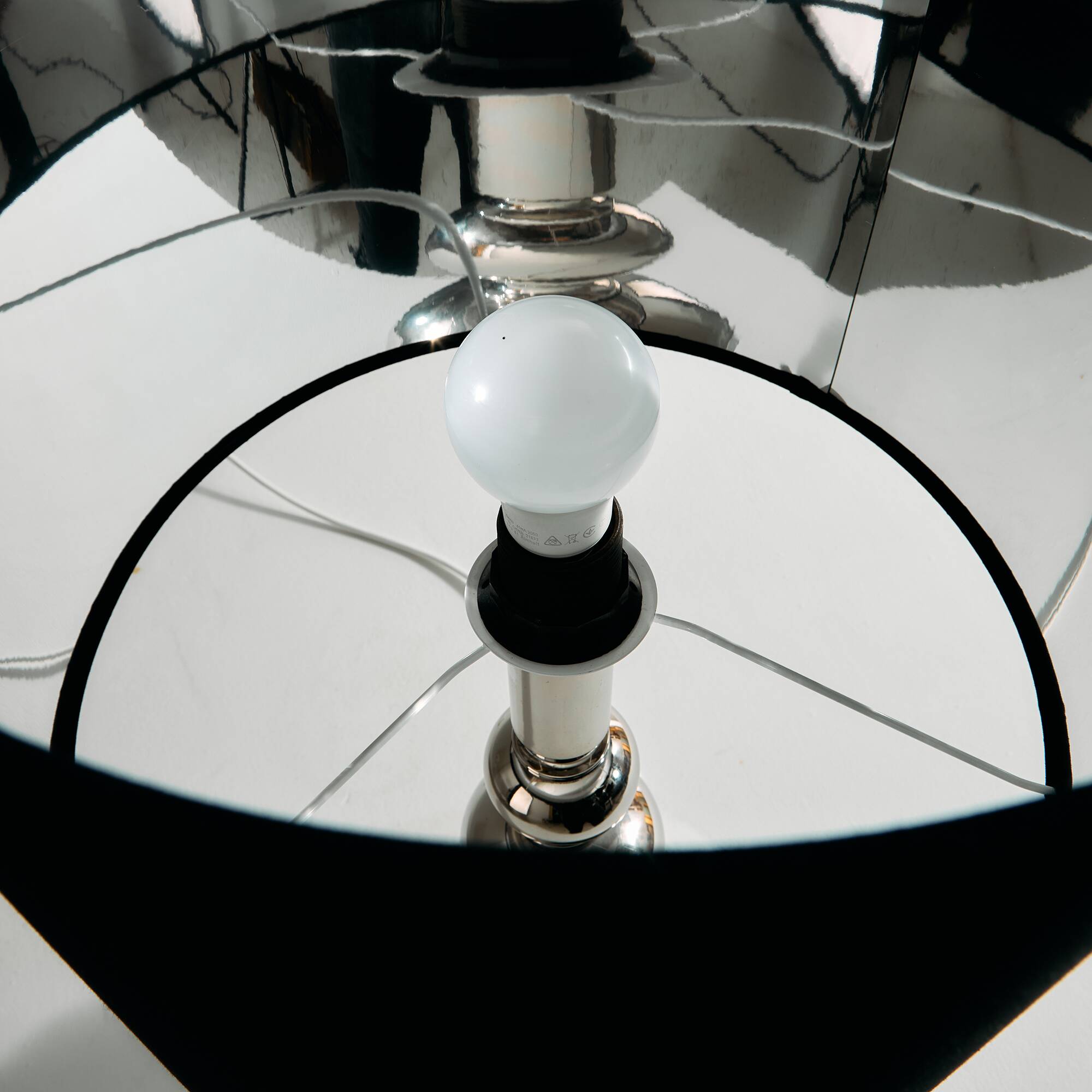 Lampe de table chromée, lot de 2