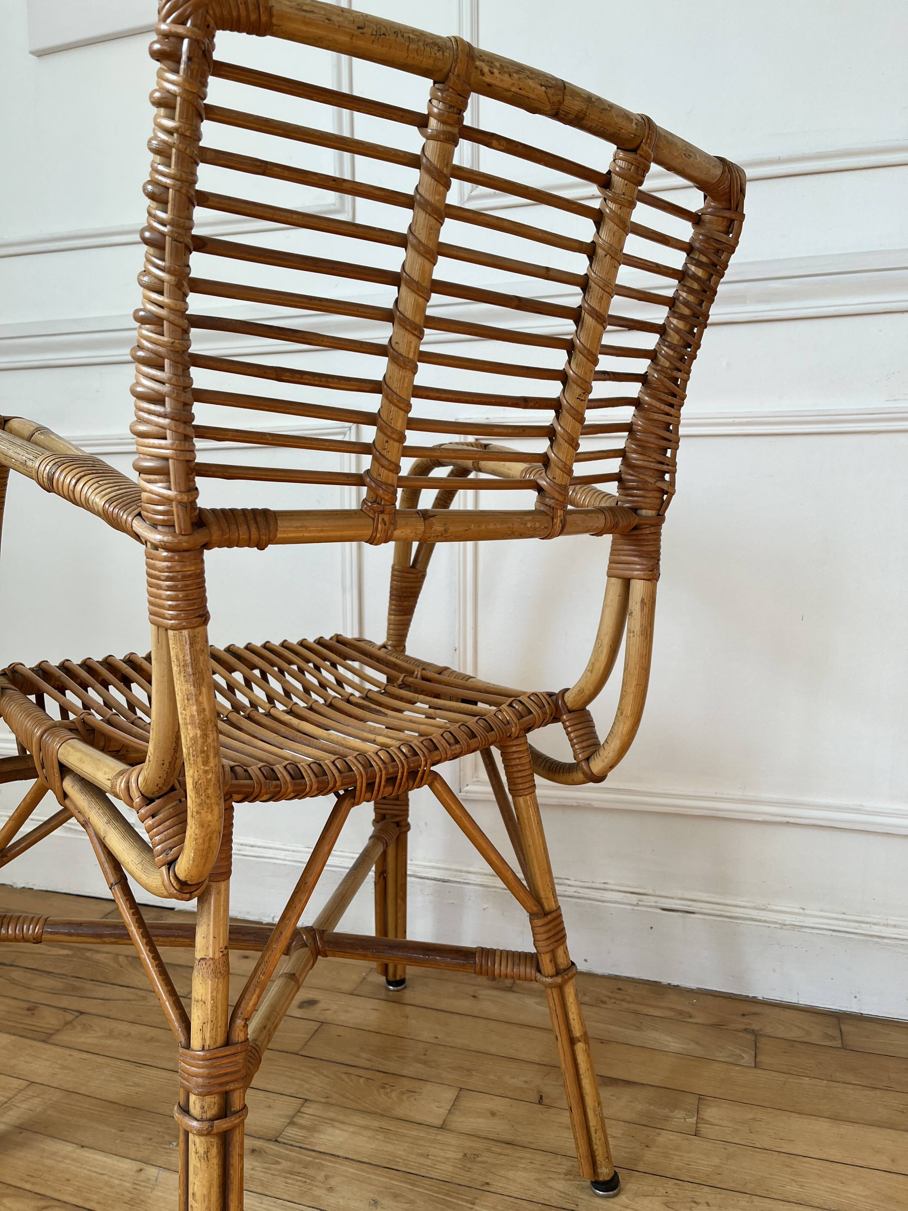 Vintage rattan armchair