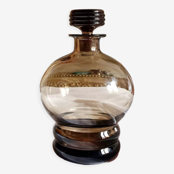 Carafe bottle smoked amber glass