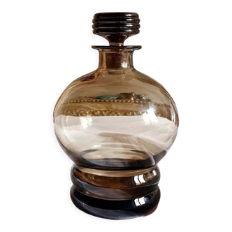 Carafe bottle smoked amber glass