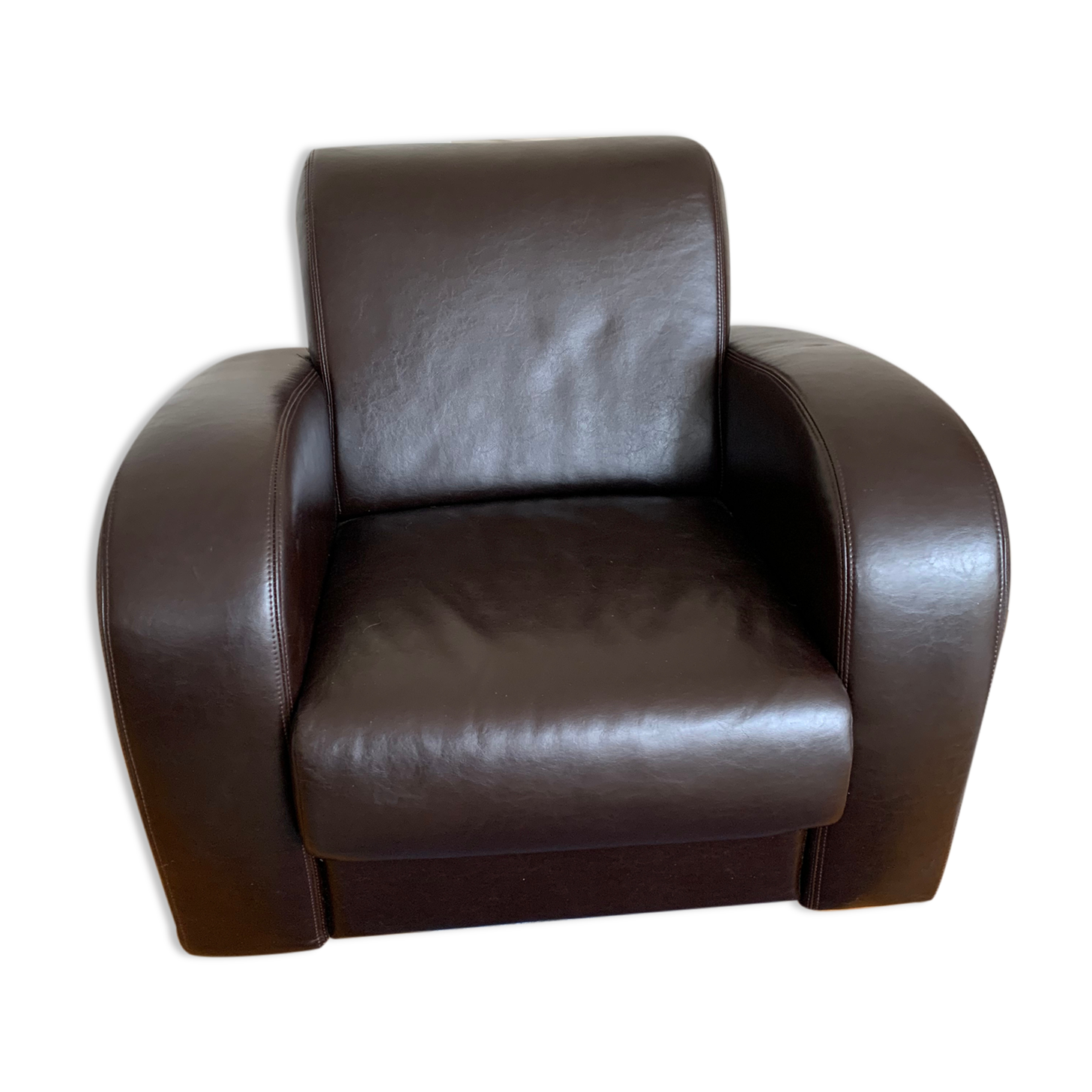 Leather club armchair