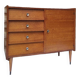 Seventies asymmetrical chest of drawers