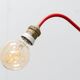 Lampe vintage tripode rouge, axe sur rotule 1950