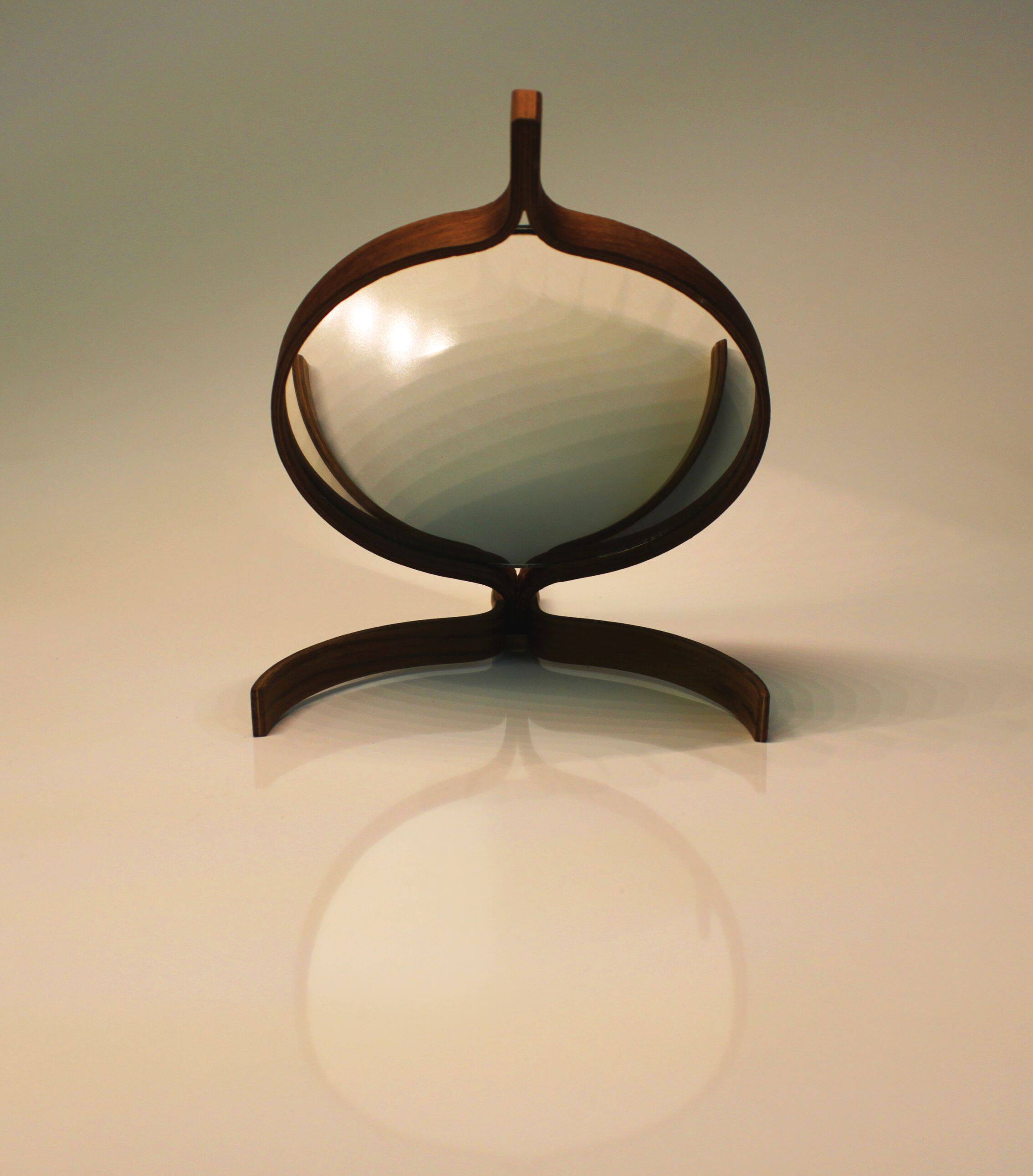 Teak mirror by Bech & Starup for Den Permanent Copenhagen, 1960.