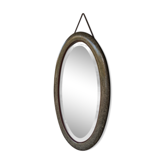 Miroir biseauté forme ovale art déco 1930