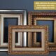 Frame hollow edges gilded wood gold leaf 39x29 cm, foliage 30x20 cm SB