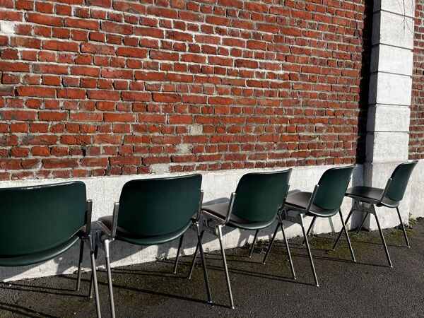 Chaises Castelli DSC 106, en chrome & skai (5 dispo)