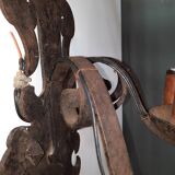 2 medieval-style wrought iron sconces