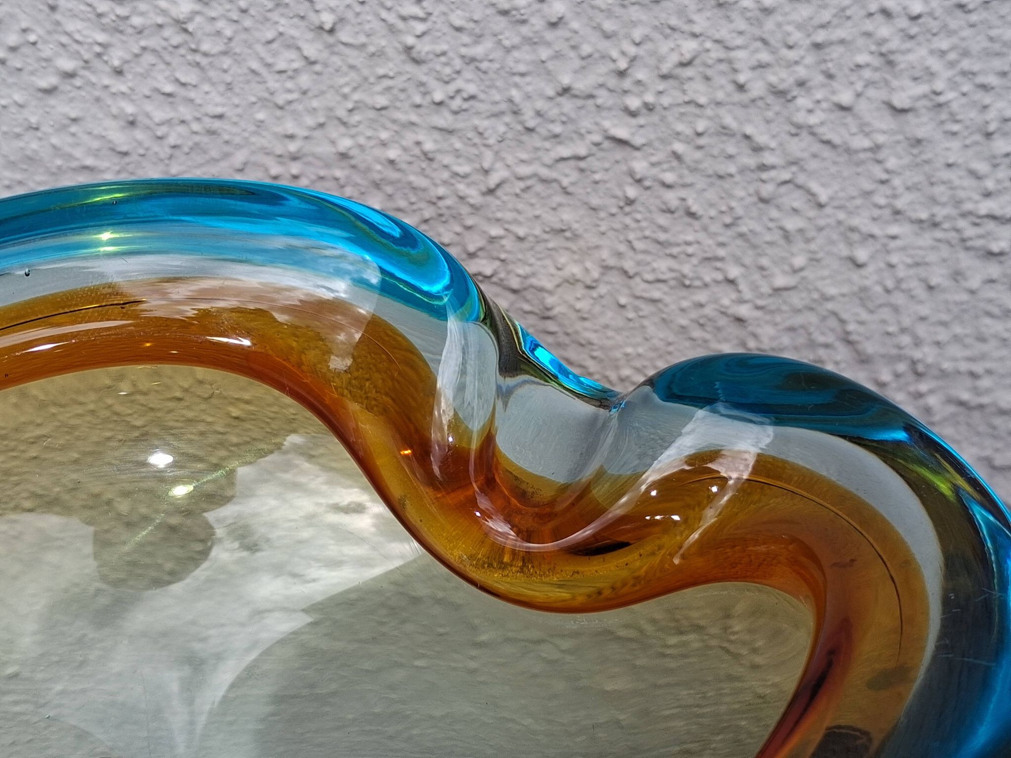 Murano Somerso glass ashtray, vintage decor