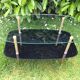 Glass and brass coffee table