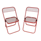 Pair of folding chairs Talin metal red