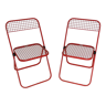 Pair of folding chairs Talin metal red