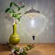 Vintage diamond-point glass globe pendant light