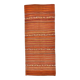 Pumpkin Orange Striped Turkish Woven Kilim Rug, 158x390 Cm