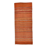 Tapis Kilim tissé turc rayé orange citrouille, 158x390 cm