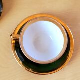 Set of green and gold apilco bistro cups