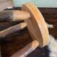 Round stool with pencil legs