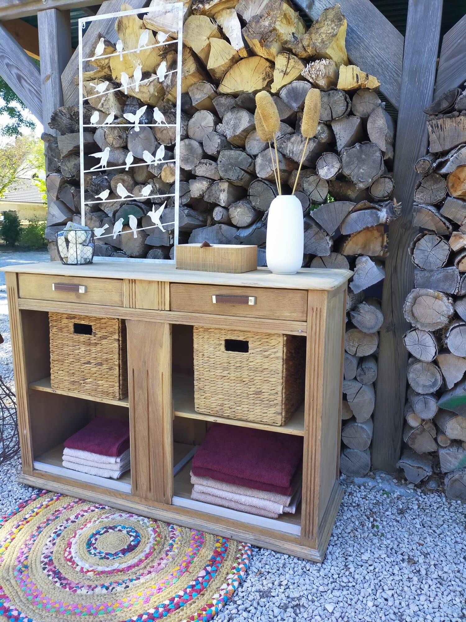 Solid wood storage furniture