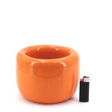 Vintage orange ceramic pot