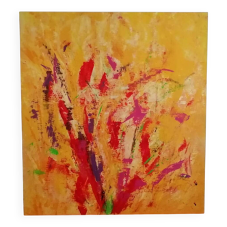 Colorful abstract acrylic painting