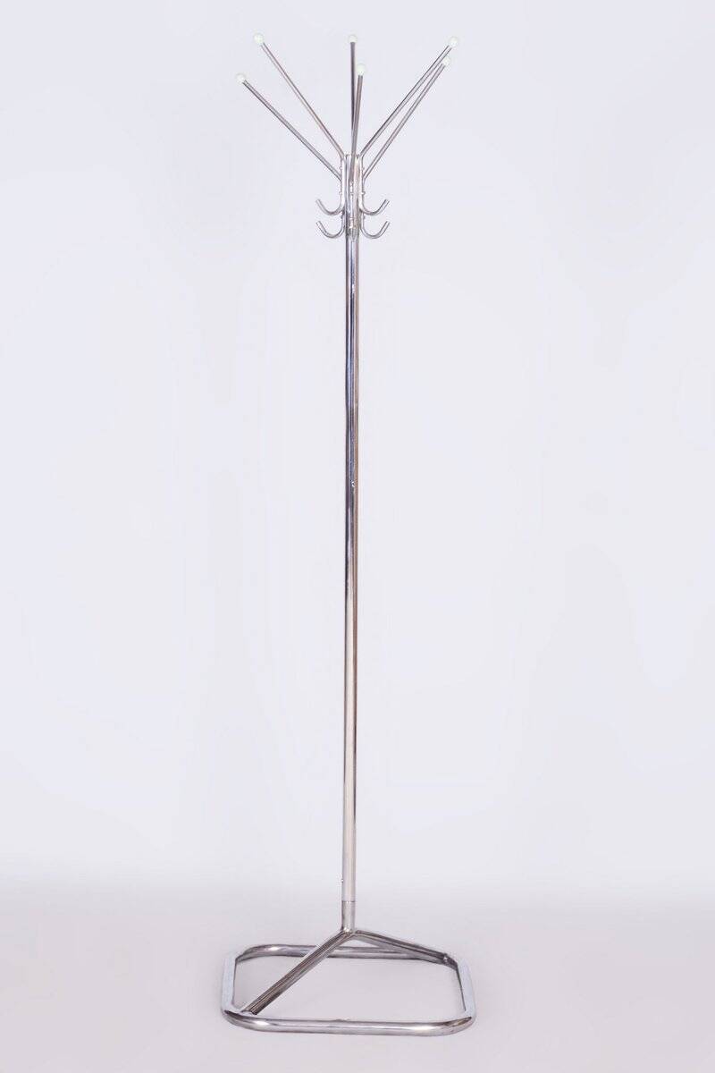 Bauhaus Coat Hanger in Chrome-Plated Steel, Czechia, 1930s