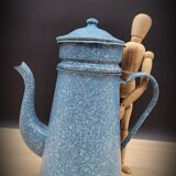 Enamelled marble blue coffee maker