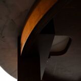 Neon High Table in mahogany lacquered cherrywood and Carrara marble