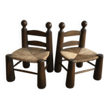 Pair of children's chairs or armchairs by Charles Dudouyt.