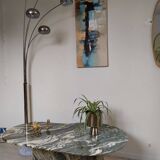 Table basse organique en marbre vert, années 70