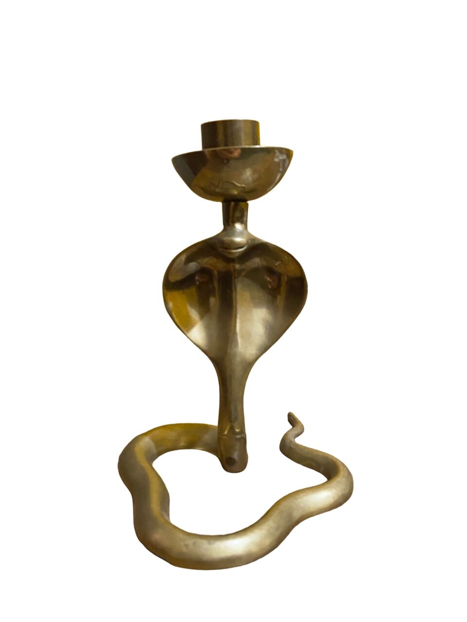 Brass cobra candle holder