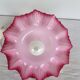 Suspension, abat-jour en verre rose