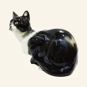 Black and white ceramic cat from Manises, 1960s
