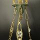3-light chandelier with swan heads, Empire style - bronze & glass