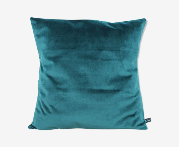 Housse de coussin velours turquoise