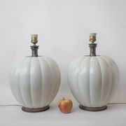 Pair of ceramic lamp feets
