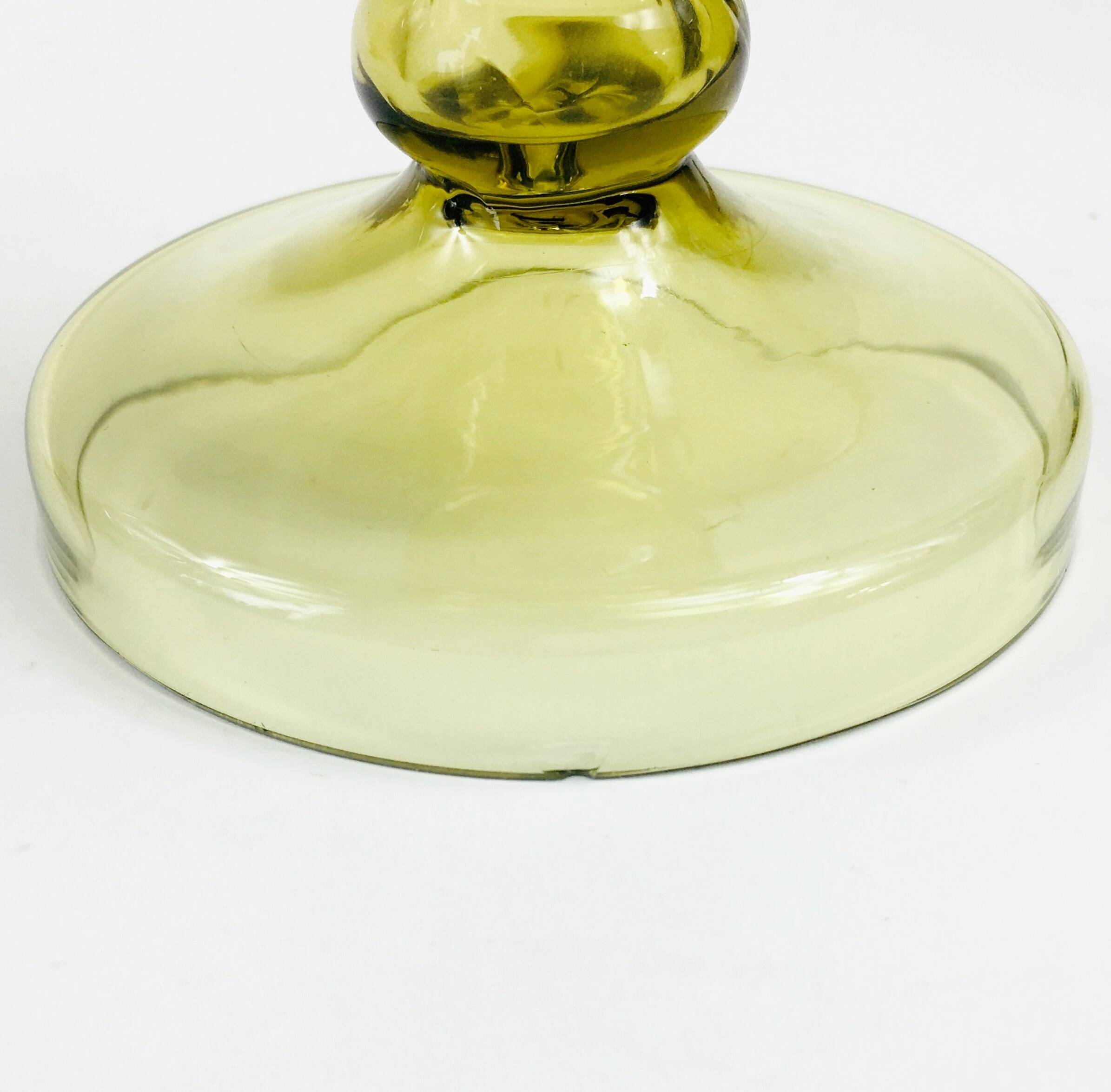 Pair of Antique Hand Blown Glass Wine Glasses from Roemer, Germany, 1880-1900s