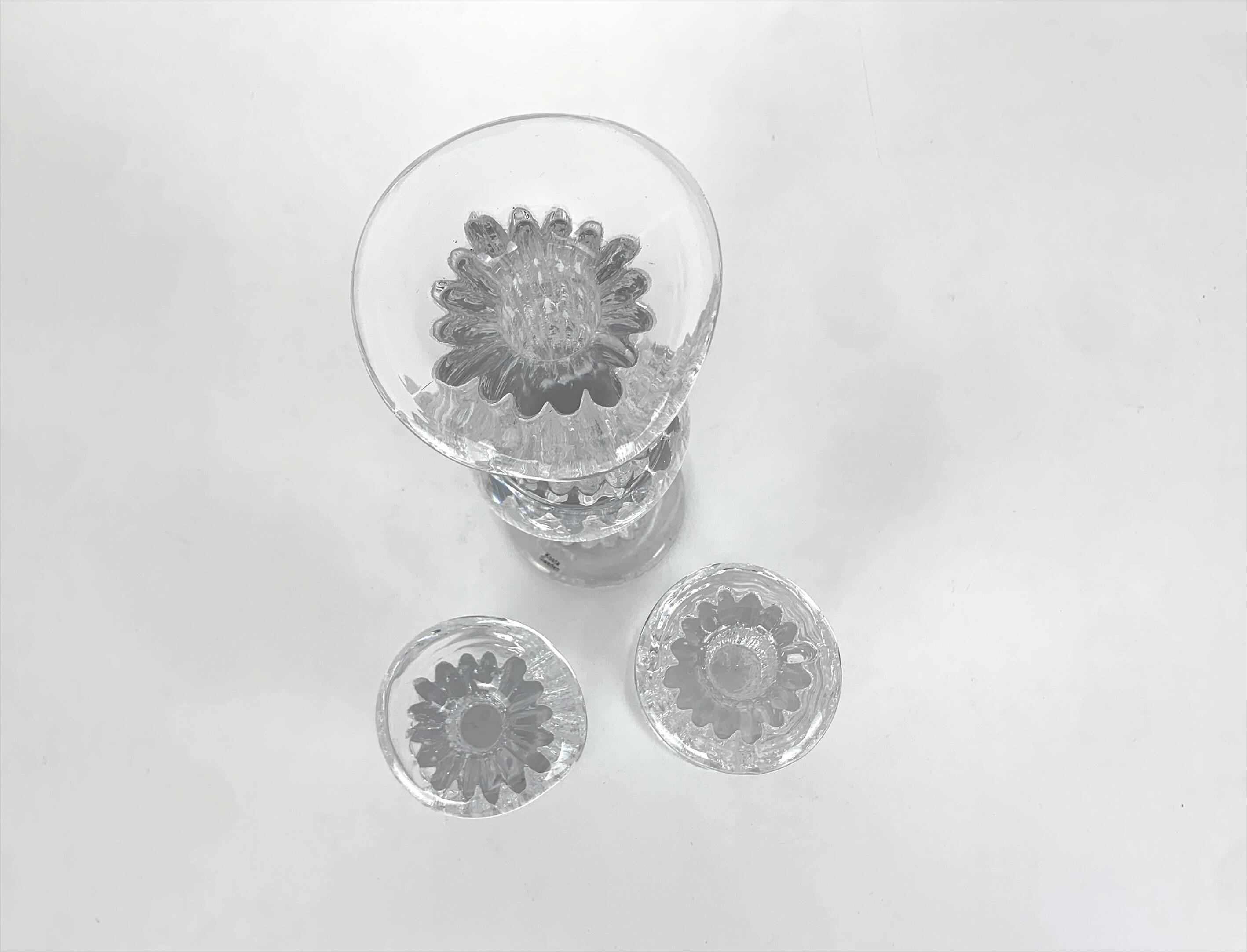 Bougeoirs en verre par Göran Wärff pour Kosta Boda, Suède, années 1970