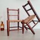 Mini wooden and straw chair - brutalist look