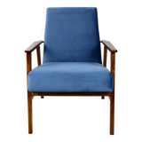 Vintage Ocean Blue Fox Easy Chair, 1970s