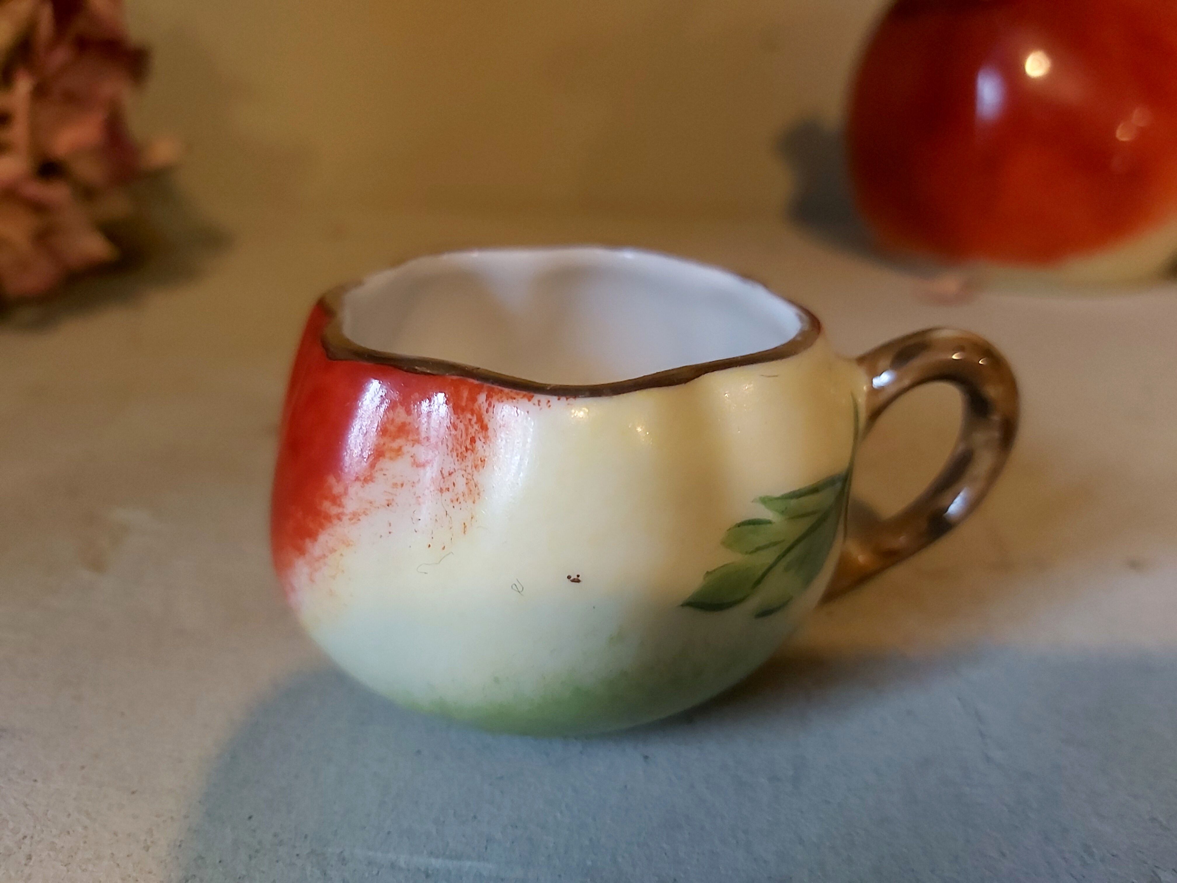 Vintage French Liquor Set by Lucien Michelaud for Limoges, apple shaped