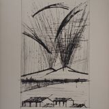 Bernard Buffet: Mount Vesuvius - Original engraving