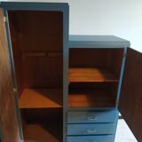 Armoire asymetrique bleu vintage