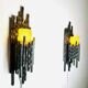 Brutalist Wall Lamps By Marcel Fantoni For Fantoni Studio Firenze, Italy 1960S