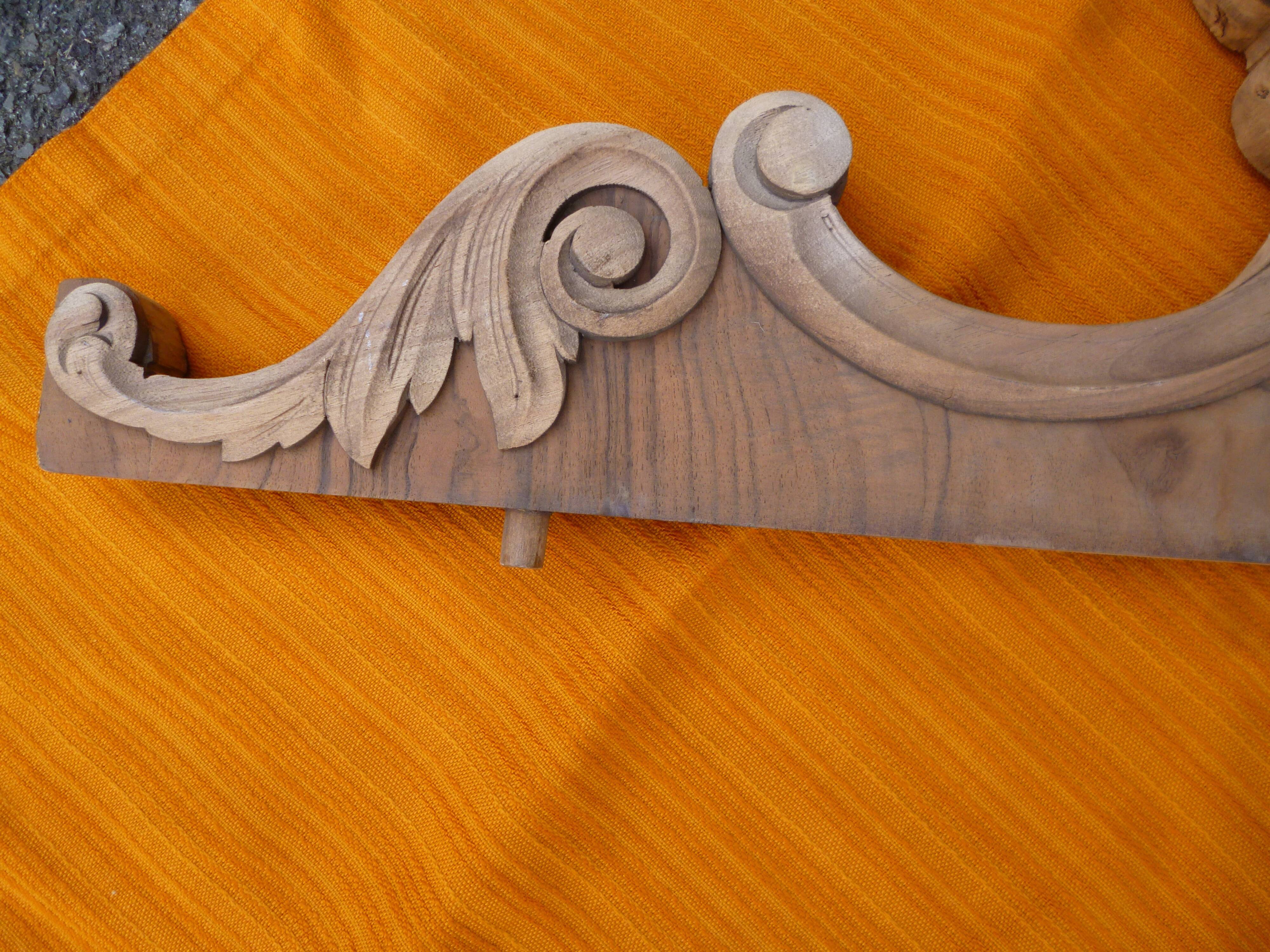 Carved wooden pediment