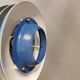 Blue lacquered metal lamp, with several layers of shades, Danish from the 80s.