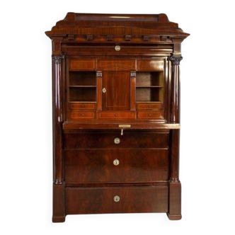 Antique Biedermeier Secretary with Mahogany, 1840