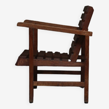 Paire de fauteuils chene maddif reconstruction design français 1950