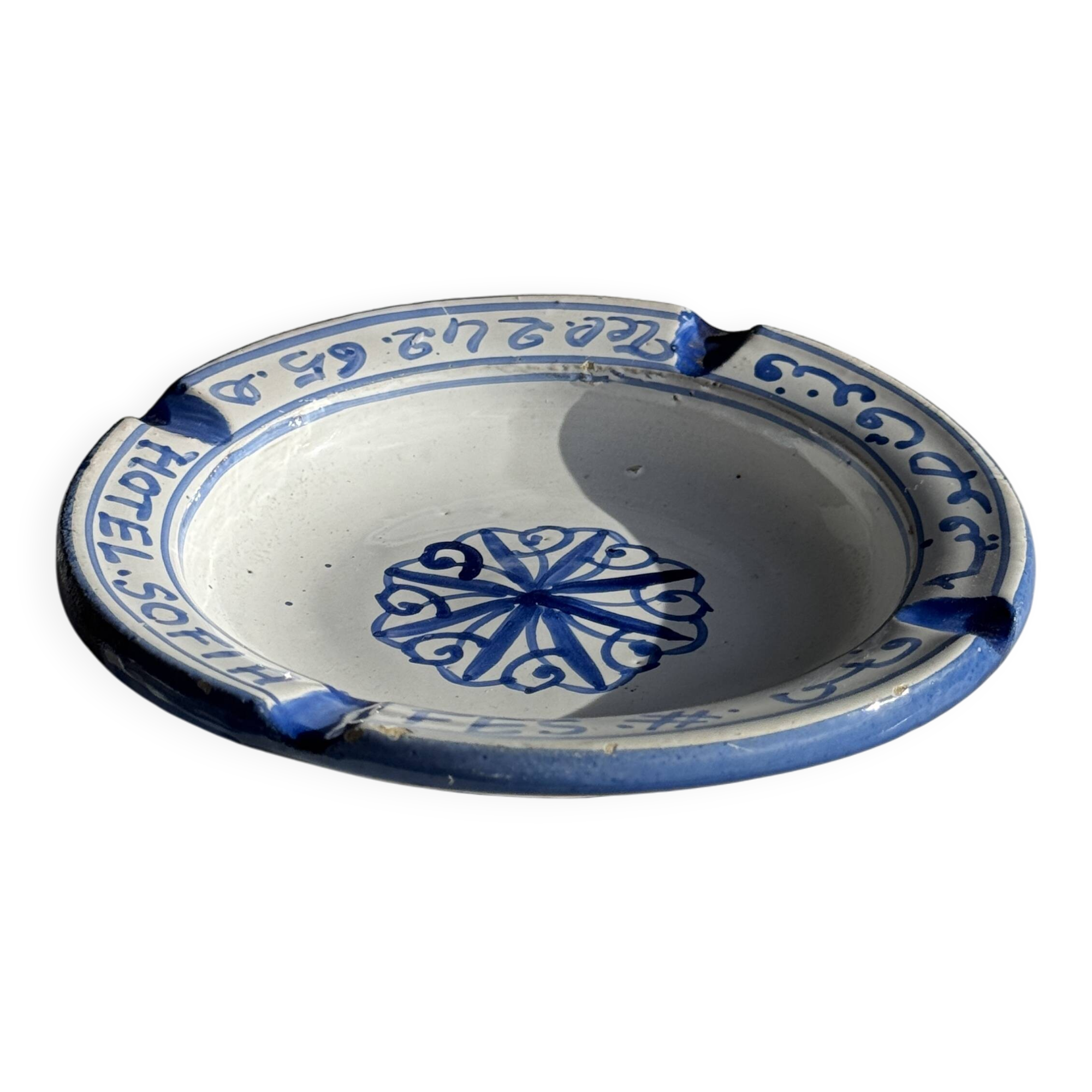 Blue and white ashtray from the Sofia Hotel in Fes D13